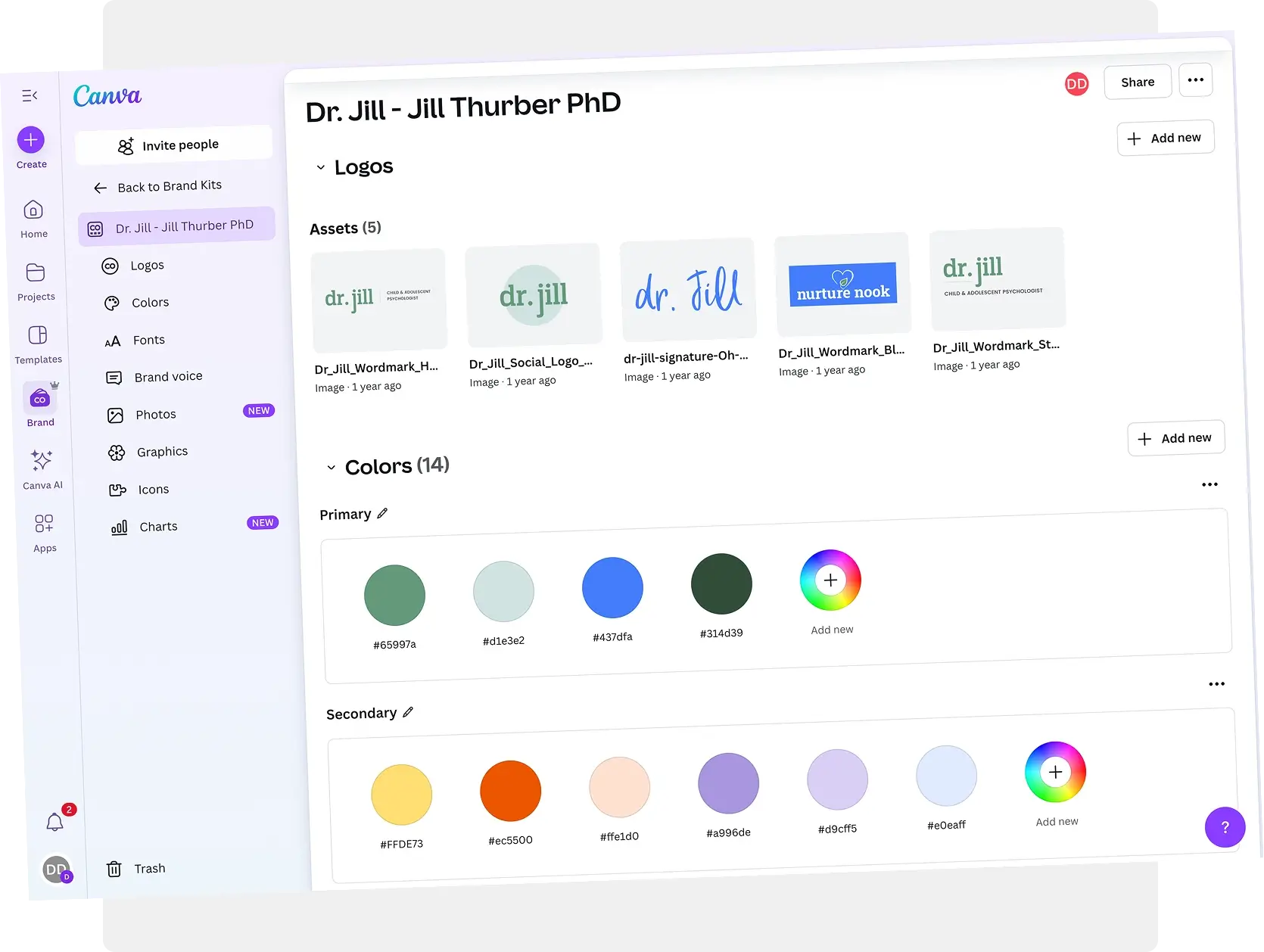 Dr. Jill Thurber's Healthcare Brand Strategy & Identity for her website and social media marketing