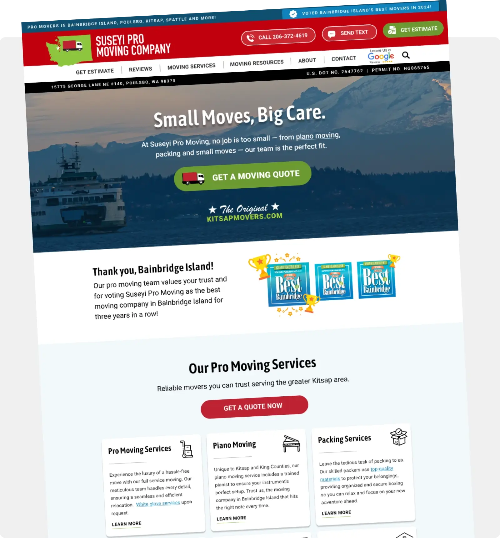 Suseyi Pro Moving Company website