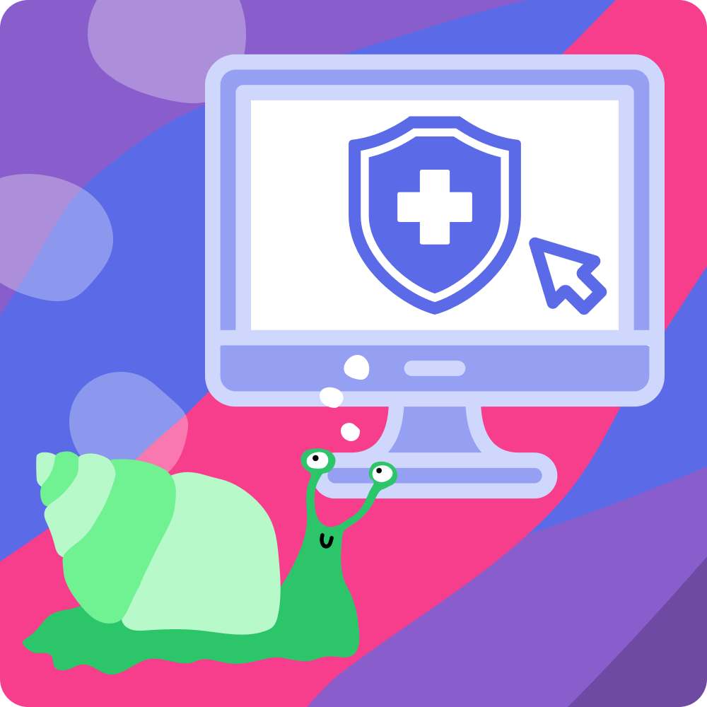 Healthcare website with a green snail
