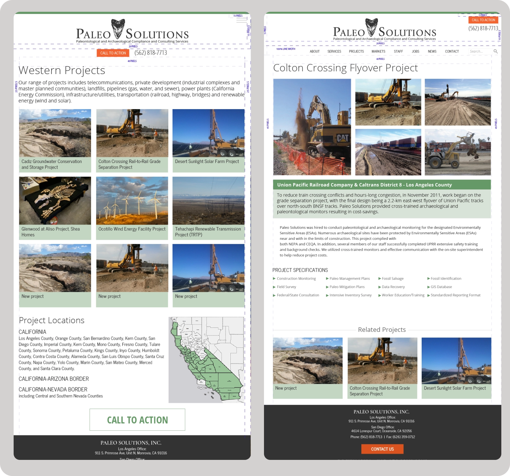 Layouts for Paleo Solutions projects pages