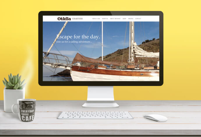 Othila Charters web design sample shown